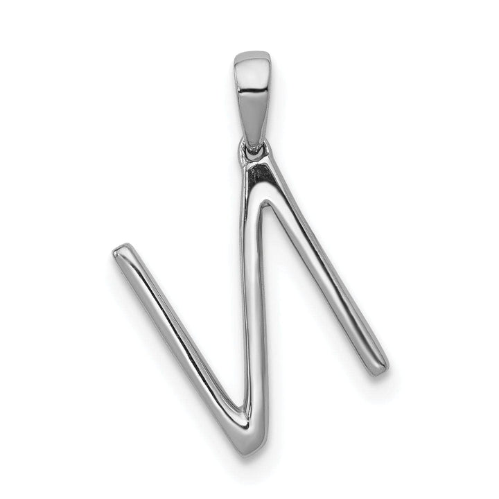 Lovely Rita's Pendants & Charms 14K White Gold Diamond 0.105-CT Block Letter N Initial Charm Pendant