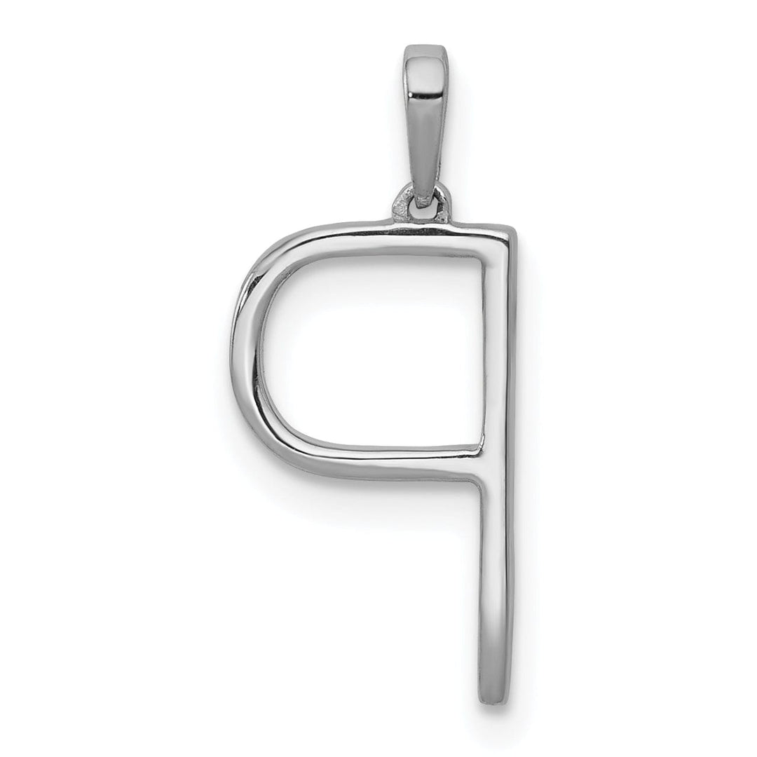 Lovely Rita's Pendants & Charms 14K White Gold Diamond 0.108-CT Block Letter P Initial Charm Pendant