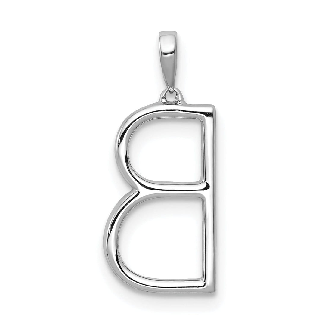 Lovely Rita's Pendants & Charms 14K White Gold Diamond 0.114-CT Block Letter B Initial Charm Pendant
