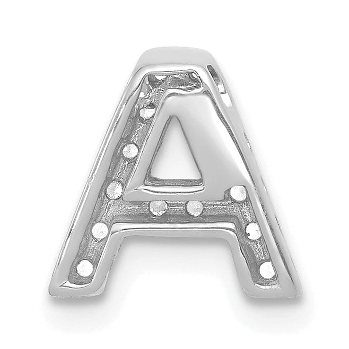 Lovely Rita's Pendants & Charms 14K White Gold Diamond 0.12-CT Letter A Initial Charm Pendant