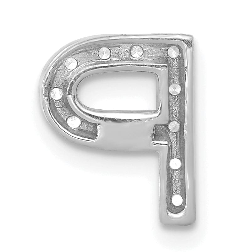 Lovely Rita's Pendants & Charms 14K White Gold Diamond 0.12-CT Letter P Initial Charm Pendant