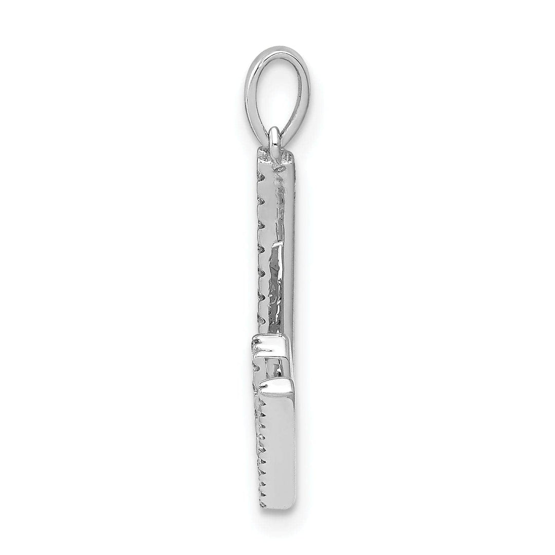 Lovely Rita's Pendants & Charms 14K White Gold Diamond 0.128-CT Block Letter W Initial Charm Pendant