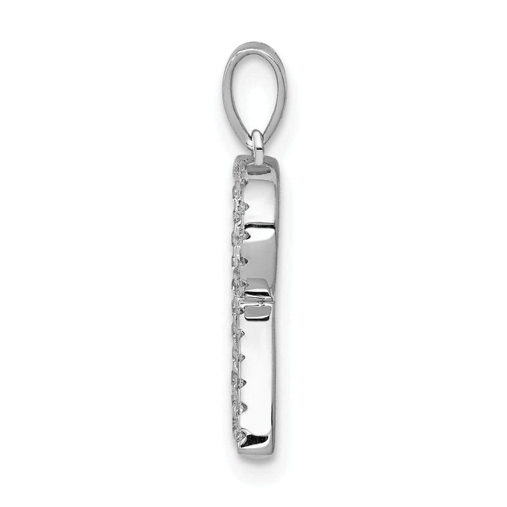 Lovely Rita's Pendants & Charms 14K White Gold Diamond 0.132-CT Block Letter R Initial Charm Pendant