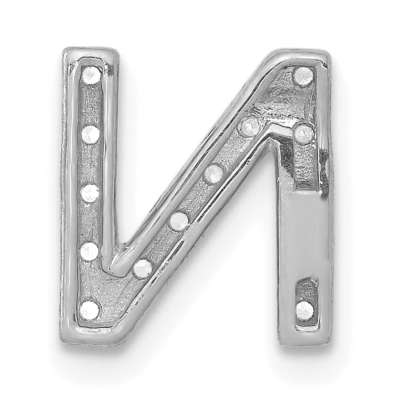 Lovely Rita's Pendants & Charms 14K White Gold Diamond 0.14-CT Letter N Initial Charm Pendant
