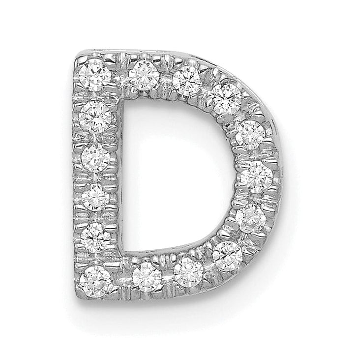 Lovely Rita's Pendants & Charms 14K White Gold Diamond 0.15-CT Letter D Initial Charm Pendant