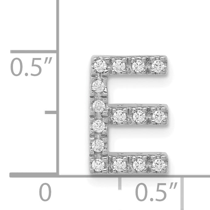 Lovely Rita's Pendants & Charms 14K White Gold Diamond 0.15-CT Letter E Initial Charm Pendant