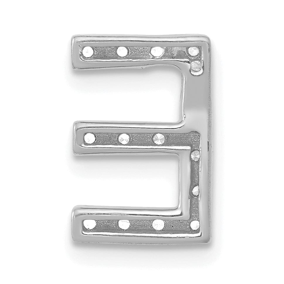 Lovely Rita's Pendants & Charms 14K White Gold Diamond 0.15-CT Letter E Initial Charm Pendant