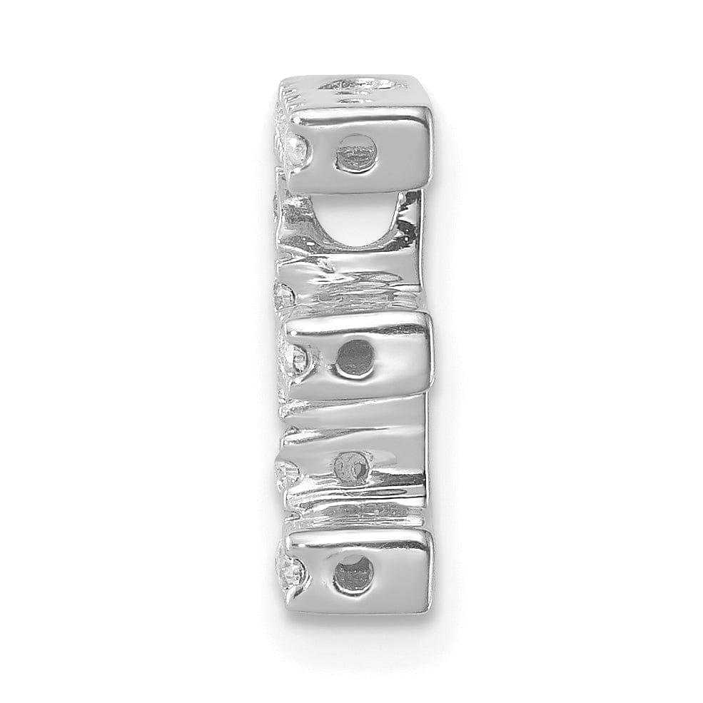 Lovely Rita's Pendants & Charms 14K White Gold Diamond 0.15-CT Letter E Initial Charm Pendant