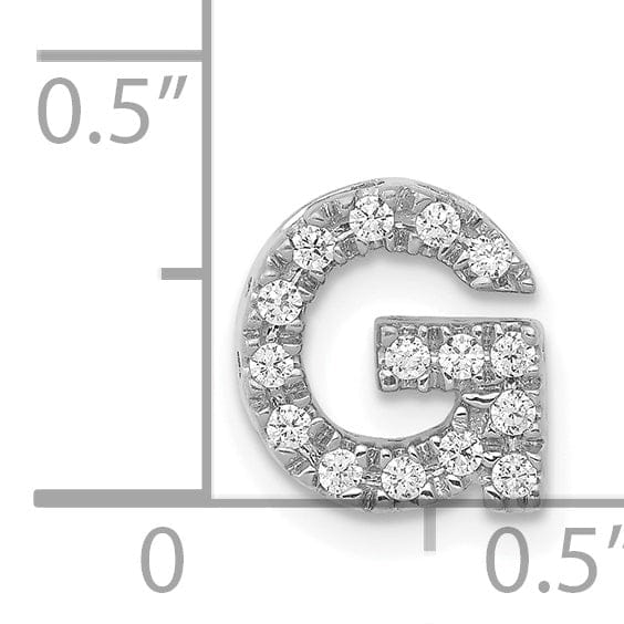 Lovely Rita's Pendants & Charms 14K White Gold Diamond 0.15-CT Letter G Initial Charm Pendant