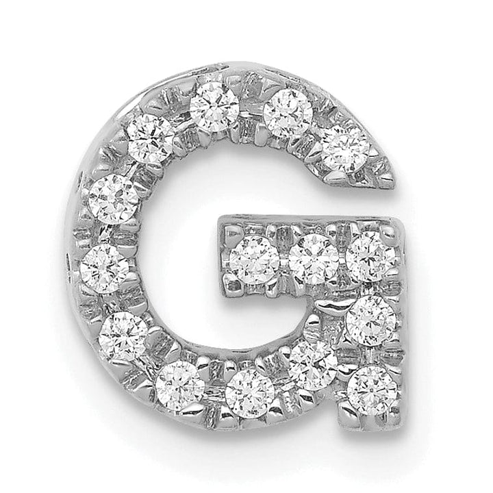 Lovely Rita's Pendants & Charms 14K White Gold Diamond 0.15-CT Letter G Initial Charm Pendant