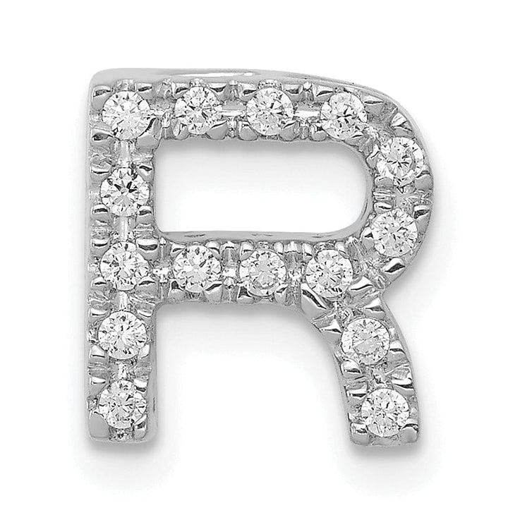Lovely Rita's Pendants & Charms 14K White Gold Diamond 0.15-CT Letter R Initial Charm Pendant