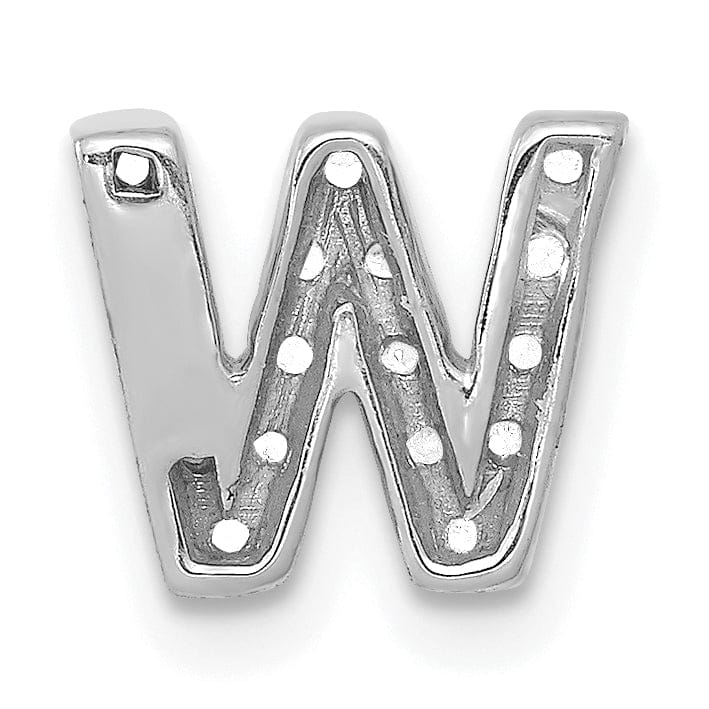 Lovely Rita's Pendants & Charms 14K White Gold Diamond 0.156-CT Letter W Initial Charm Pendant