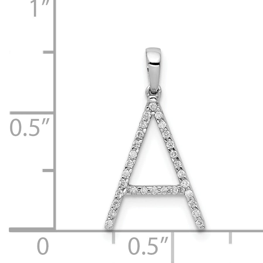Lovely Rita's Pendants & Charms 14K White Gold Diamond 0.9-CT Block Letter A Initial Charm Pendant