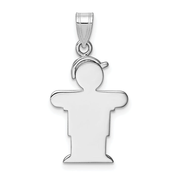 Lovely Rita's Pendants & Charms 14k White Gold Diamond Boy With Hat Hugs Pendant