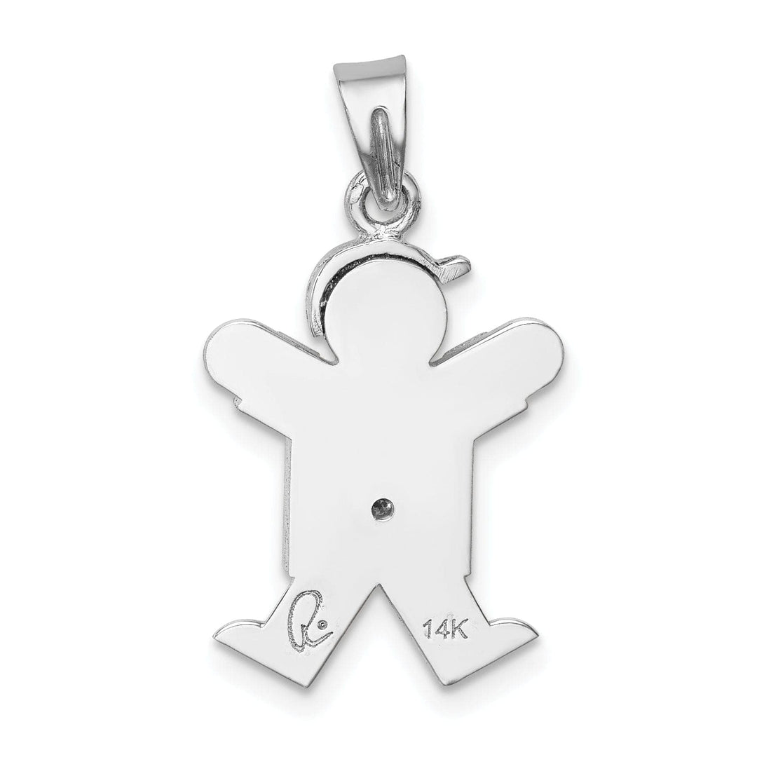 Lovely Rita's Pendants & Charms 14k White Gold Diamond Boy With Hat Joy Pendant