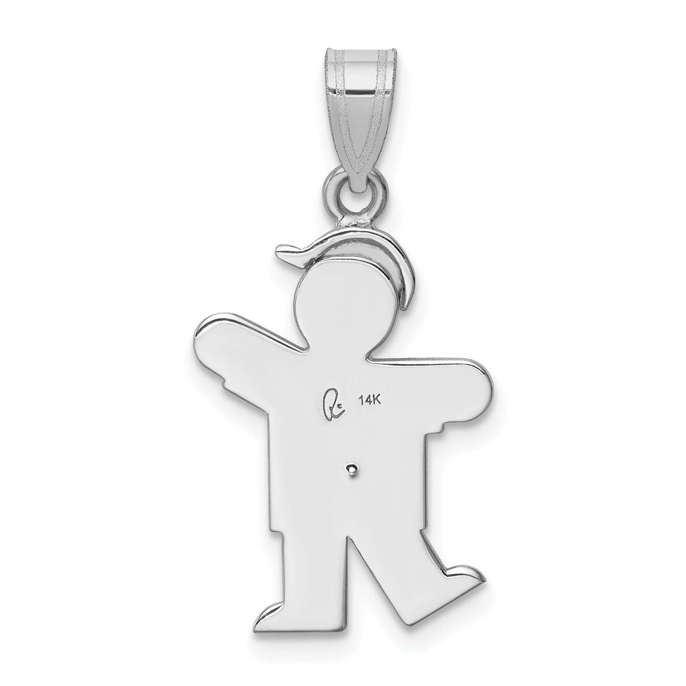 Lovely Rita's Pendants & Charms 14k White Gold Diamond Boy With Hat Kiss Pendant