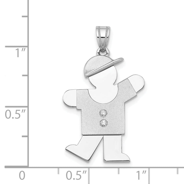 Lovely Rita's Pendants & Charms 14k White Gold Diamond Boy With Hat Kiss Pendant