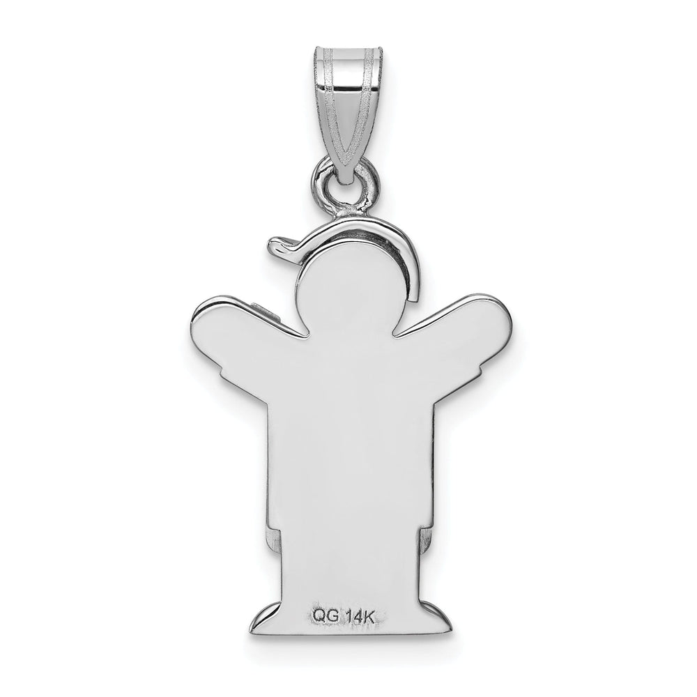 Lovely Rita's Pendants & Charms 14k White Gold Diamond Boy With Hat Love Pendant