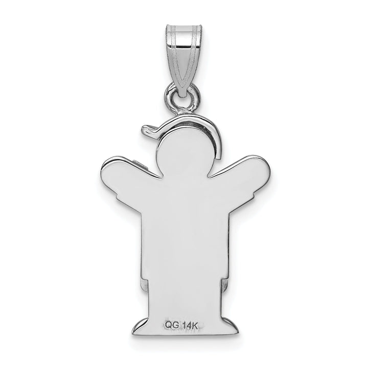 Lovely Rita's Pendants & Charms 14k White Gold Diamond Boy With Hat Love Pendant