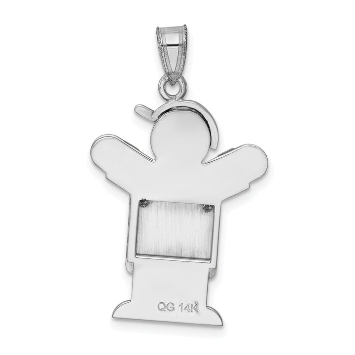 Lovely Rita's Pendants & Charms 14k White Gold Diamond Boy With Hat Love Pendant
