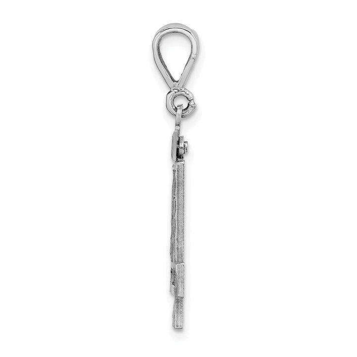 Lovely Rita's Pendants & Charms 14k White Gold Diamond Cut Finish Large Size Number 14 Charm Pendant