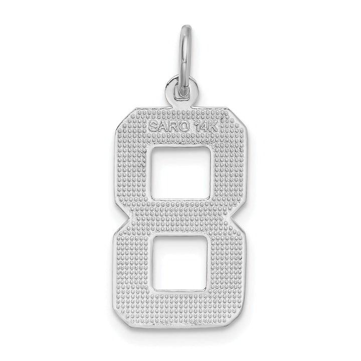 Lovely Rita's Pendants & Charms 14k White Gold Diamond Cut Finish Large Size Number 8 Charm Pendant