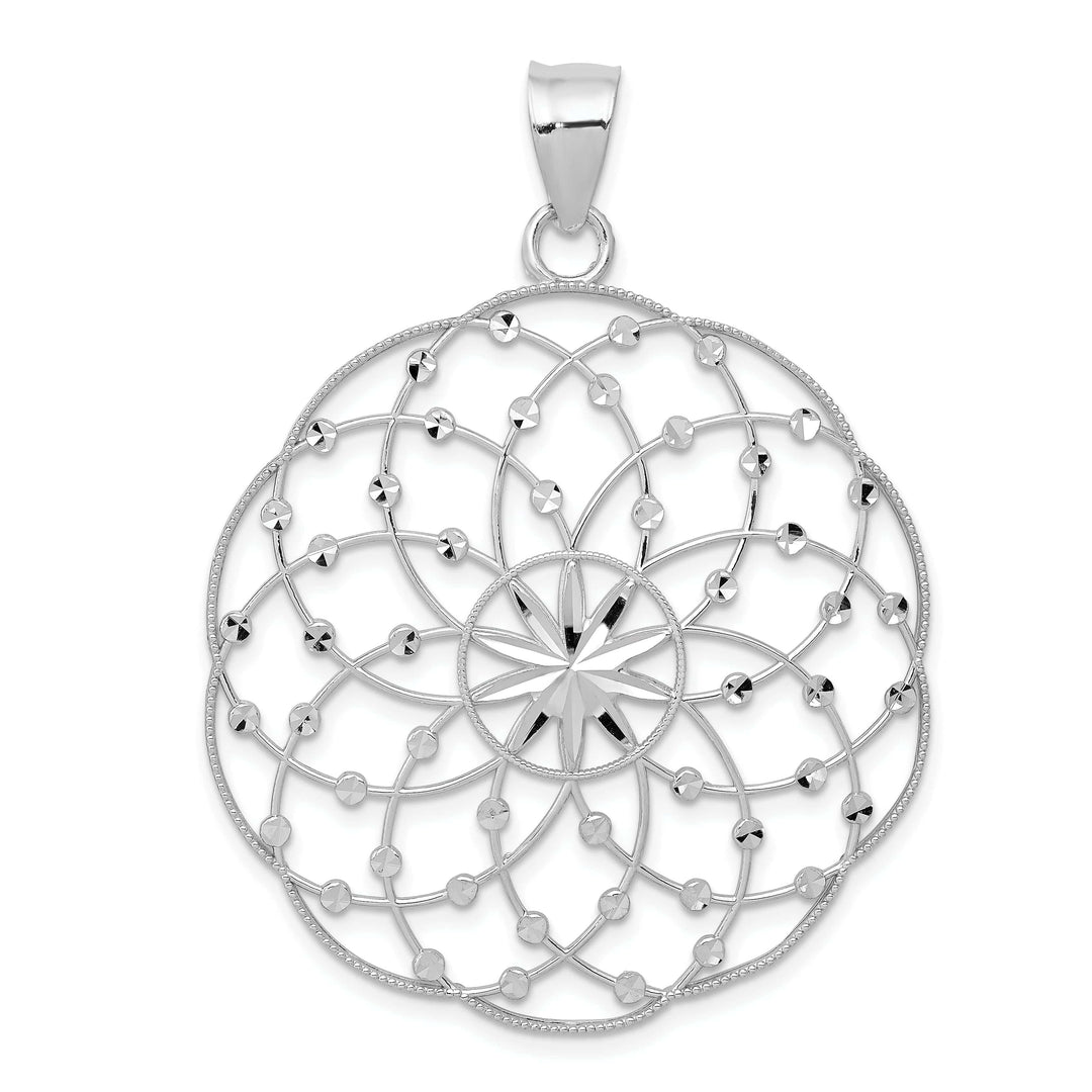 Lovely Rita's Pendants & Charms 14k White Gold Diamond Cut Sphere Pendant