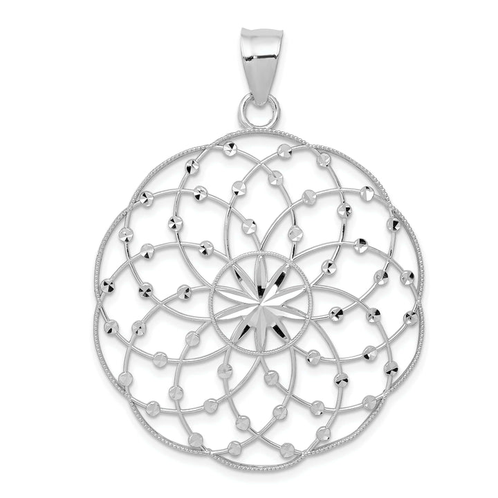 Lovely Rita's Pendants & Charms 14k White Gold Diamond Cut Sphere Pendant