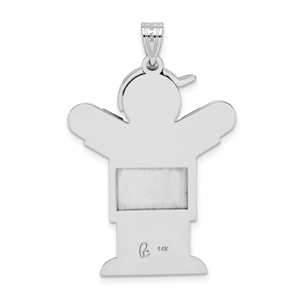 Lovely Rita's Pendants & Charms 14k White Gold Diamond Girl With Bow Kiss Pendant