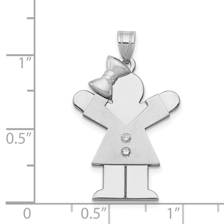 Lovely Rita's Pendants & Charms 14k White Gold Diamond Girl With Bow Love Pendant