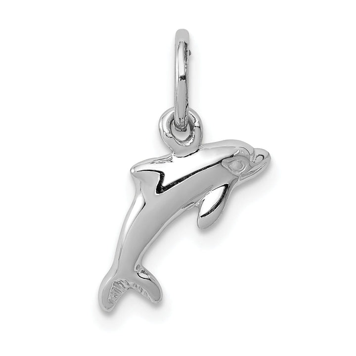 Lovely Rita's Pendants & Charms 14k White Gold Dolphin Charm Pendant