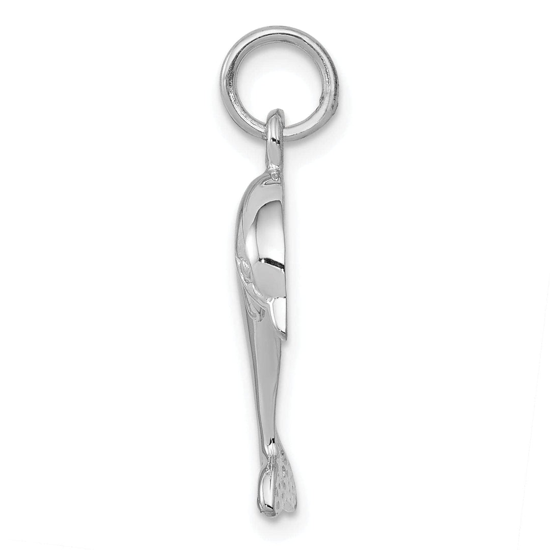 Lovely Rita's Pendants & Charms 14k White Gold Dolphin Swimming Design Charm Pendant
