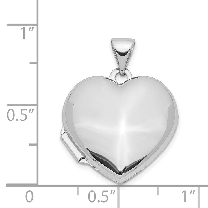 Lovely Rita's Pendants & Charms 14k White Gold Domed Heart Locket
