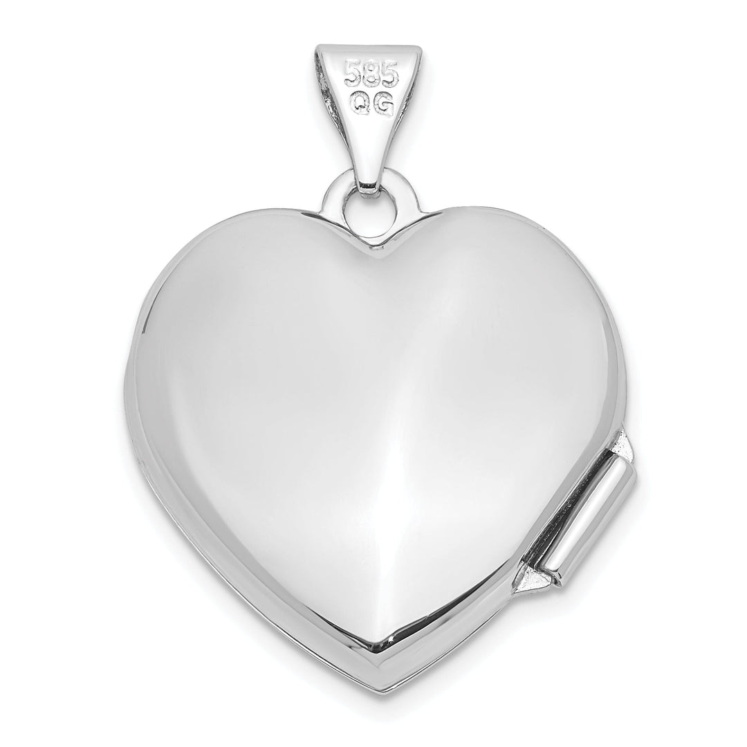 Lovely Rita's Pendants & Charms 14k White Gold Domed Heart Locket