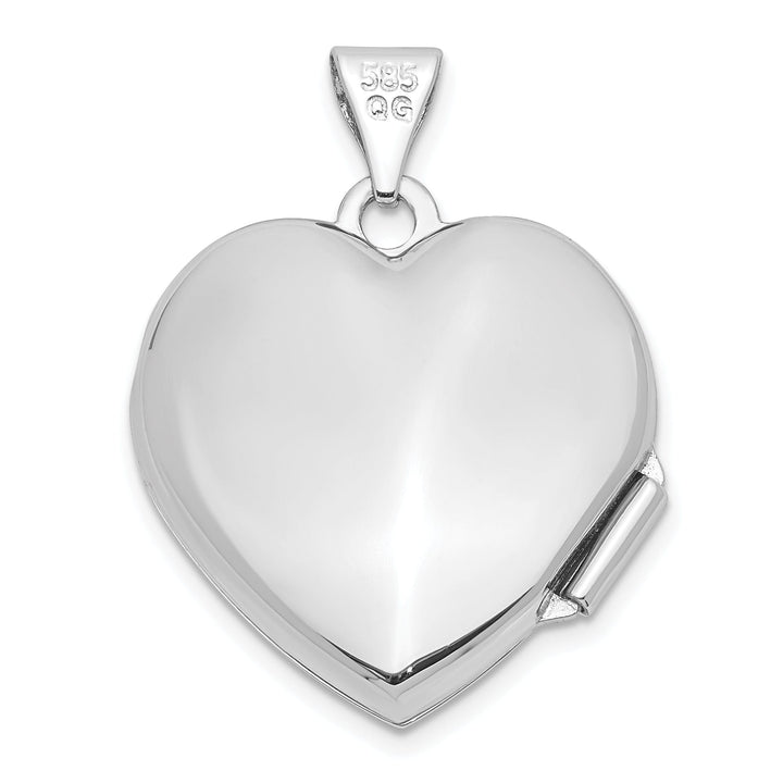 Lovely Rita's Pendants & Charms 14k White Gold Domed Heart Locket