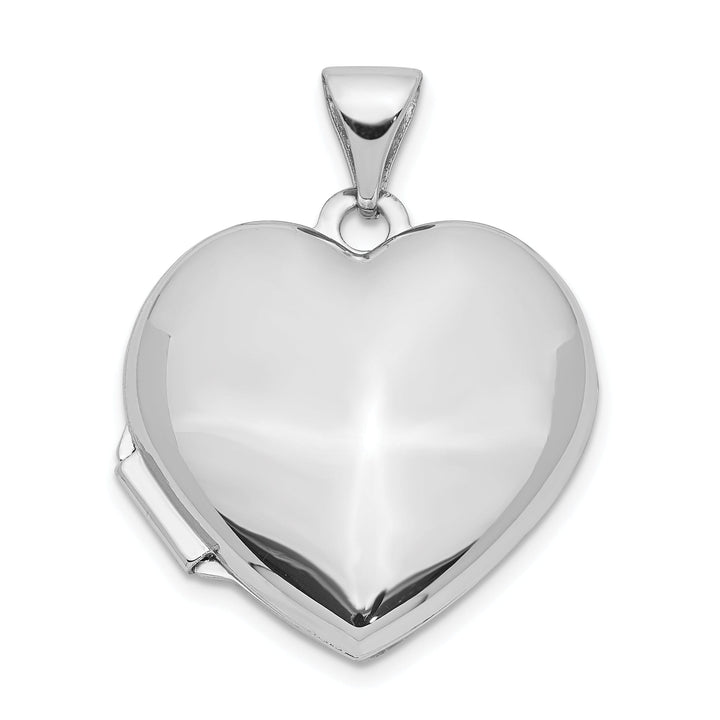 Lovely Rita's Pendants & Charms 14k White Gold Domed Heart Locket