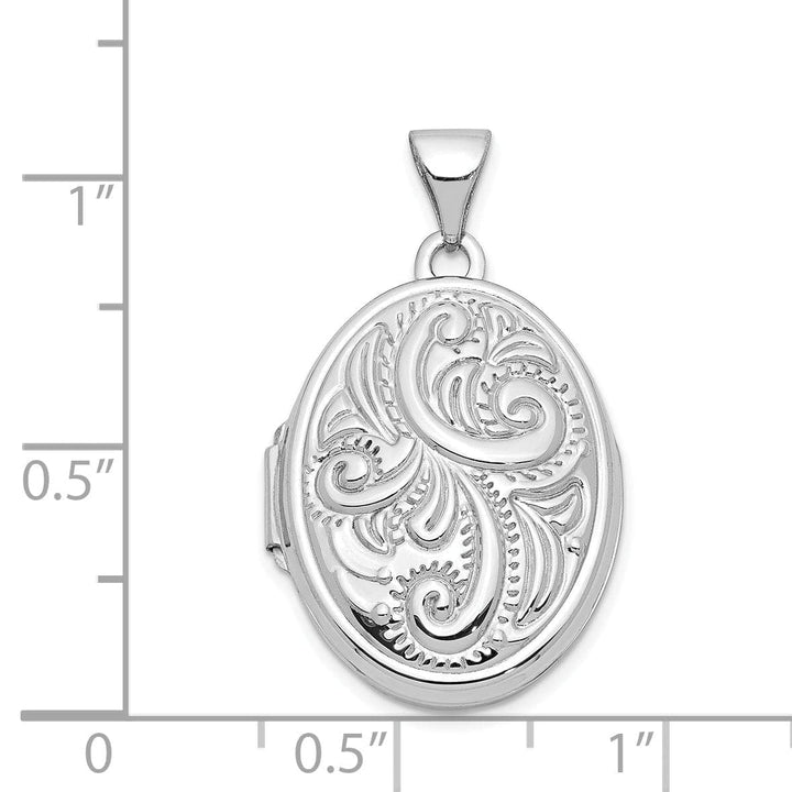Lovely Rita's Pendants & Charms 14k White Gold Domed Oval Locket