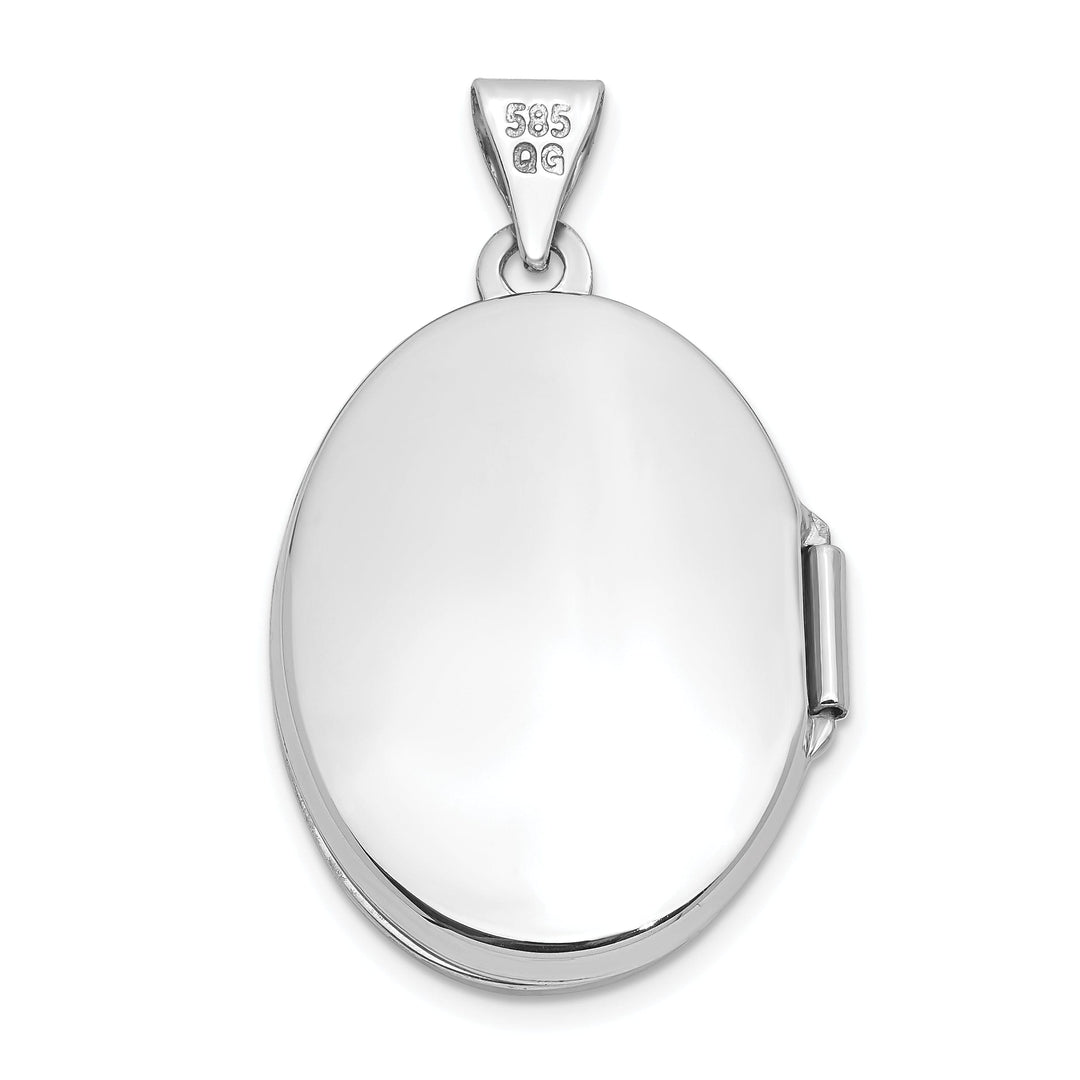 Lovely Rita's Pendants & Charms 14k White Gold Domed Oval Locket