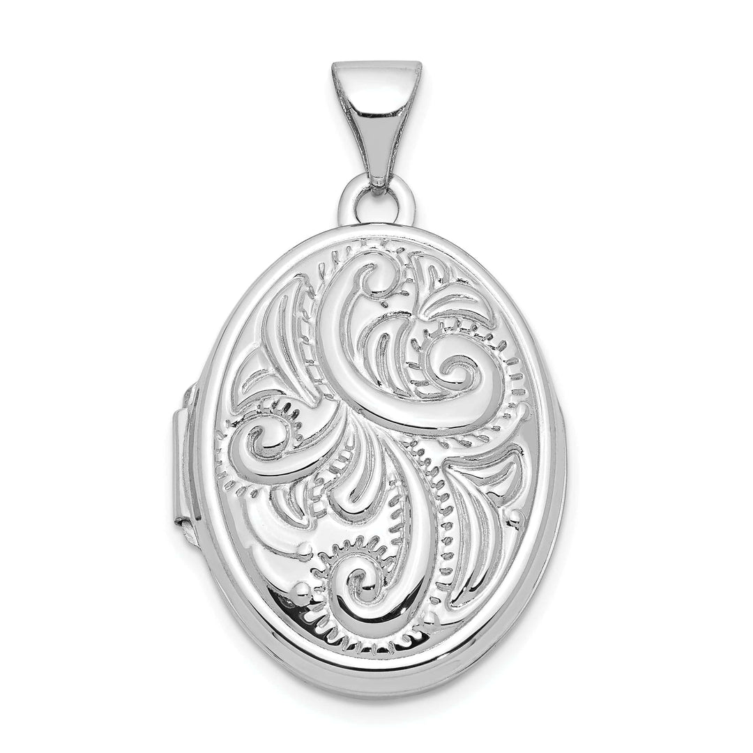 Lovely Rita's Pendants & Charms 14k White Gold Domed Oval Locket