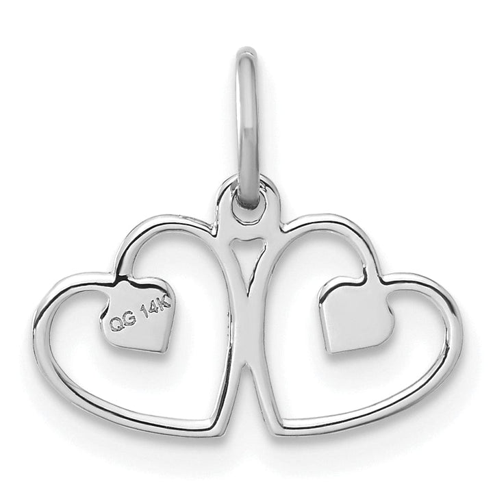 Lovely Rita's Pendants & Charms 14k White Gold Double Heart Charm