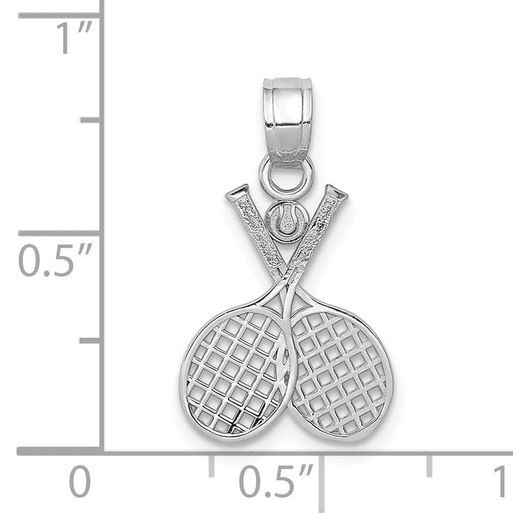 Lovely Rita's Pendants & Charms 14k White Gold Double Tennis Racquet Pendant