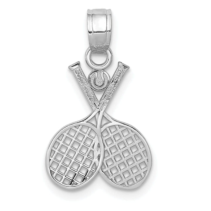 Lovely Rita's Pendants & Charms 14k White Gold Double Tennis Racquet Pendant