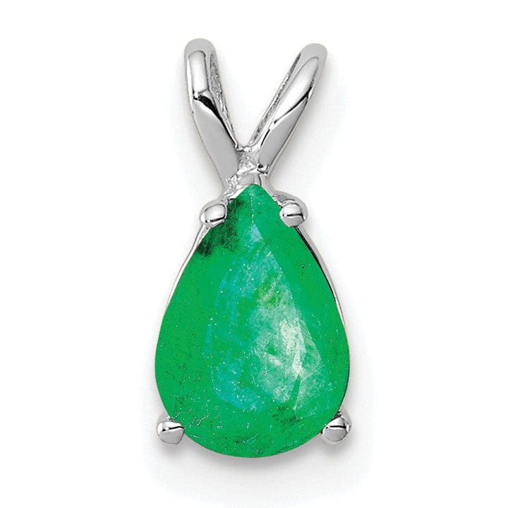 Lovely Rita's Pendants & Charms 14k White Gold Emerald Pendant