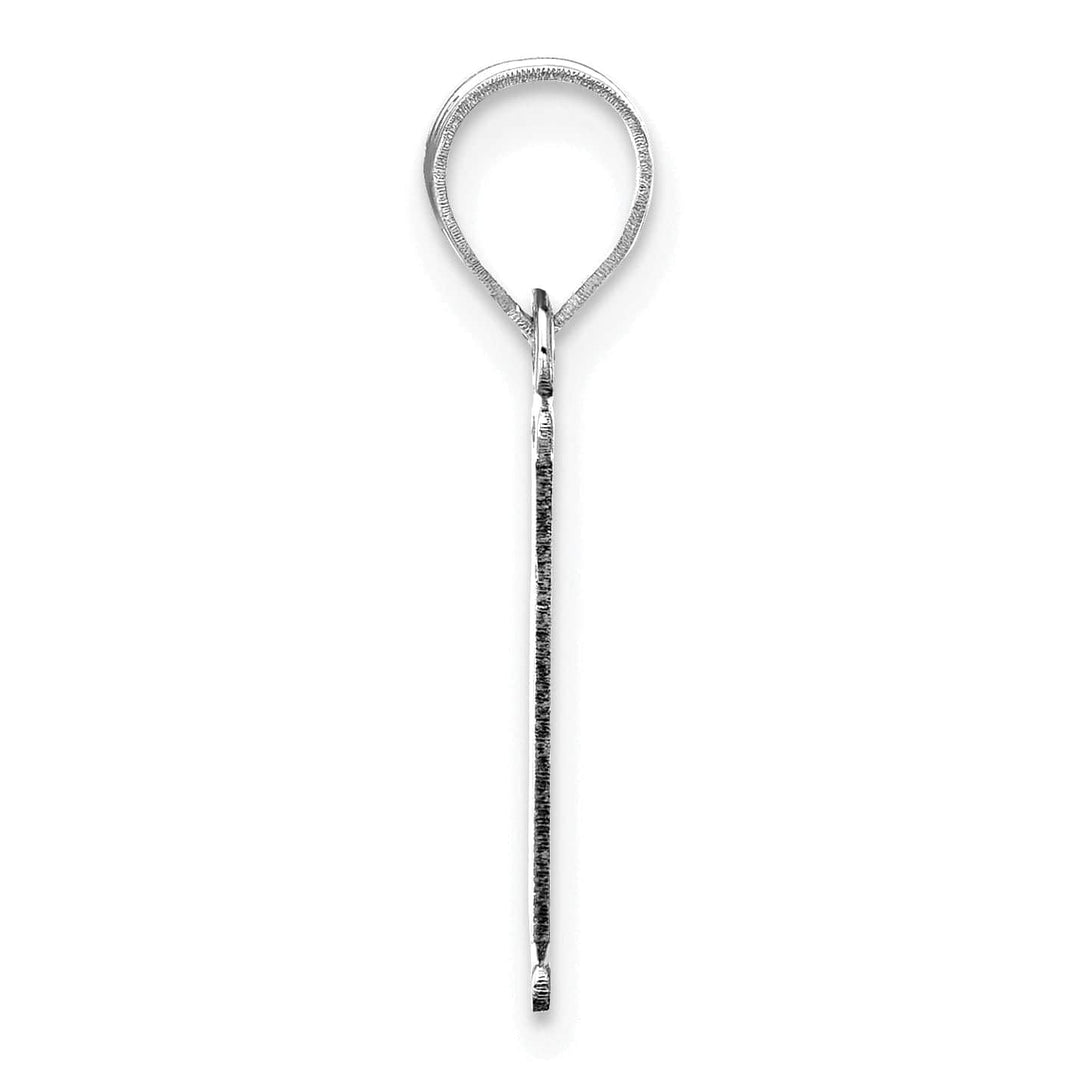 Lovely Rita's Pendants & Charms 14k White Gold Etched Finish Block Letter E Initial Design Pendant