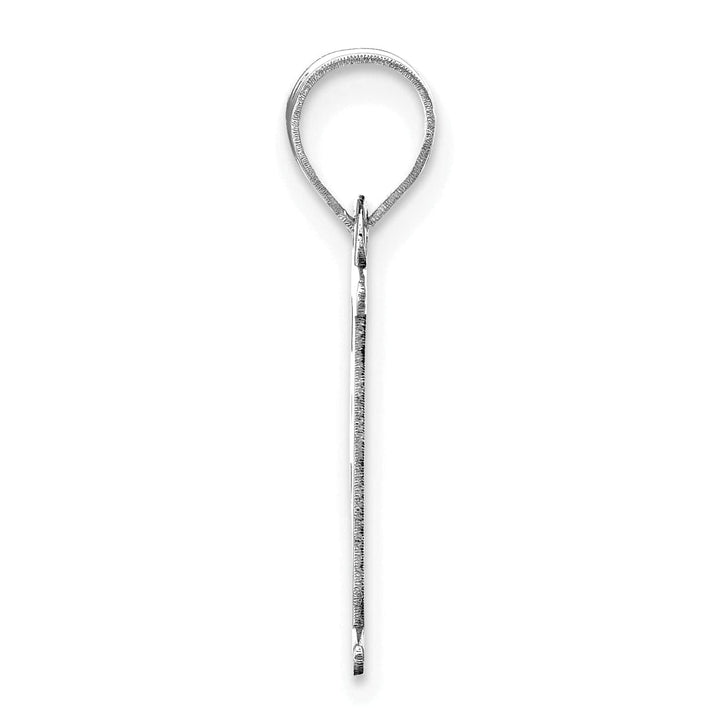 Lovely Rita's Pendants & Charms 14k White Gold Etched Finish Block Letter F Initial Design Pendant