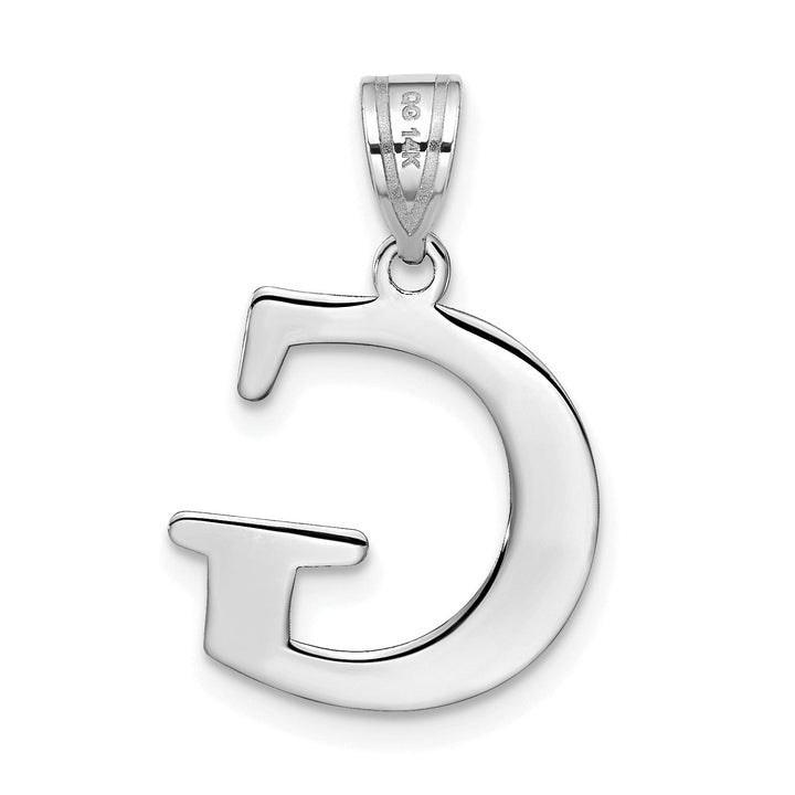 Lovely Rita's Pendants & Charms 14k White Gold Etched Finish Block Letter G Initial Design Pendant