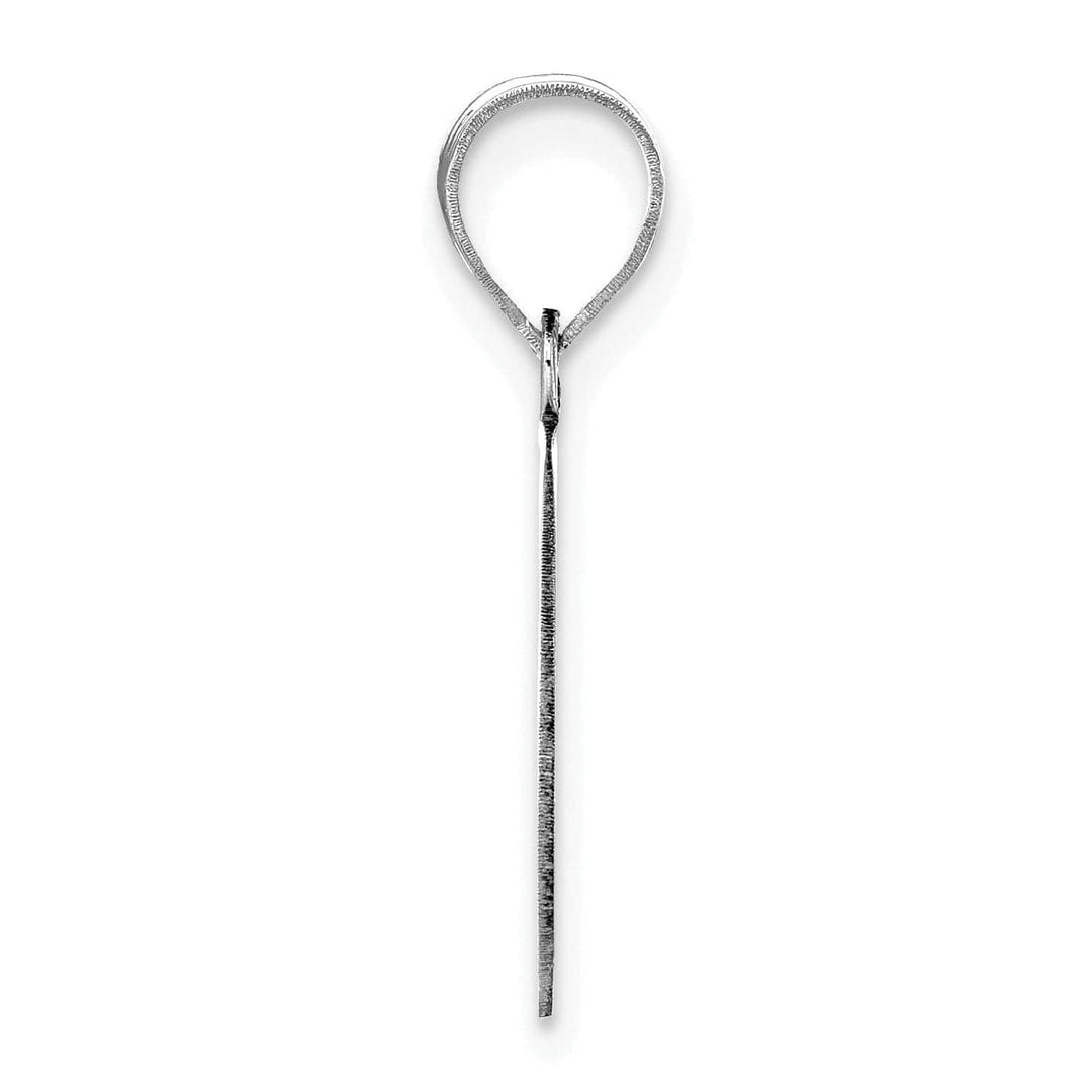 Lovely Rita's Pendants & Charms 14k White Gold Etched Finish Block Letter G Initial Design Pendant