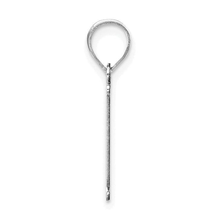 Lovely Rita's Pendants & Charms 14k White Gold Etched Finish Block Letter I Initial Design Pendant