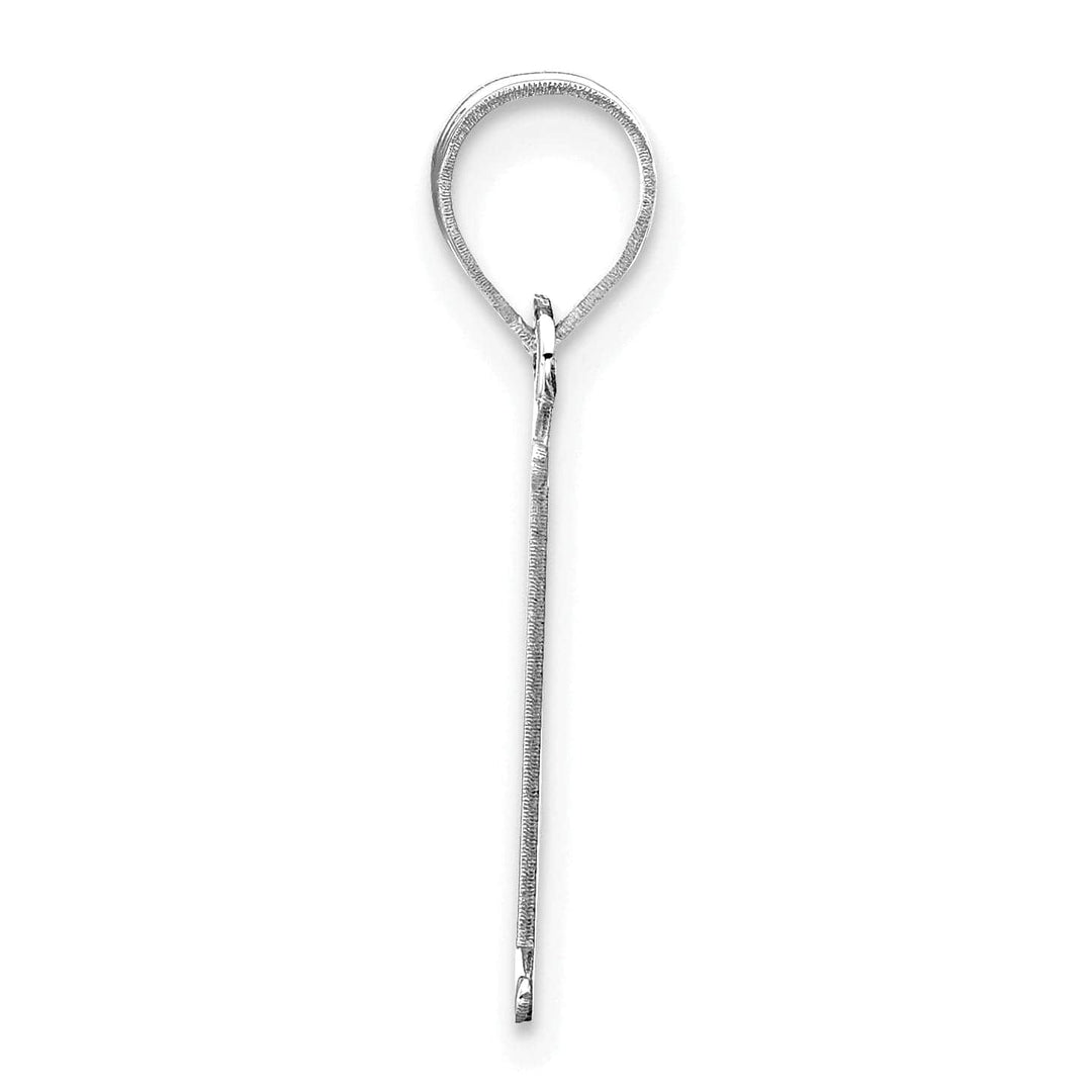 Lovely Rita's Pendants & Charms 14k White Gold Etched Finish Block Letter L Initial Design Pendant