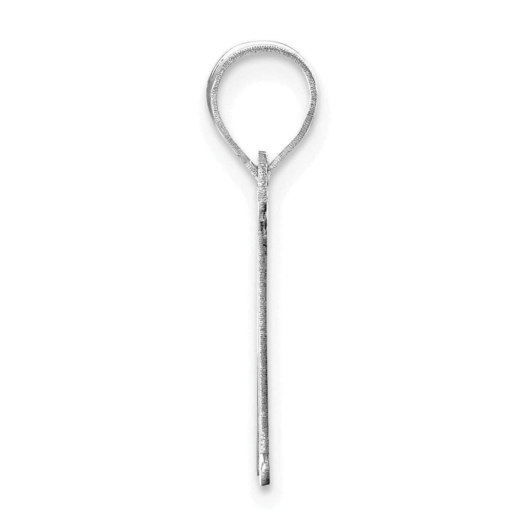 Lovely Rita's Pendants & Charms 14k White Gold Etched Finish Block Letter M Initial Design Pendant